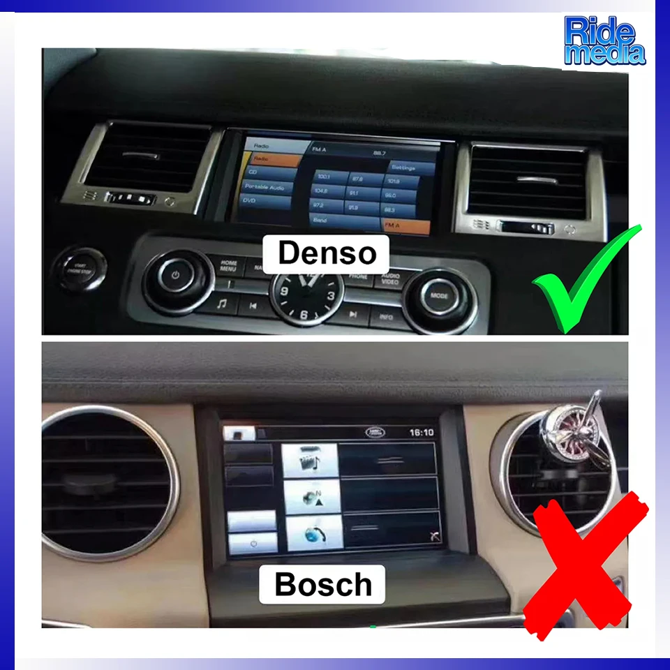 RideMedia In-vehicle Multimedia Interface Music Bluetooth CarPlay Android GPS for Denso Range Rover Sport /Vogue/ Discovery3 4