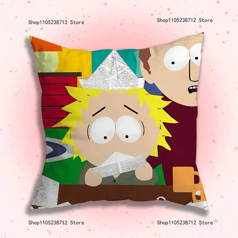 재미있는 만화 S-South-S-P-Park 베개 커버 귀여운 만화 애니메이션 주변기기 침실 소파 장식 쿠션 커버 부드러운 쿠션 커버