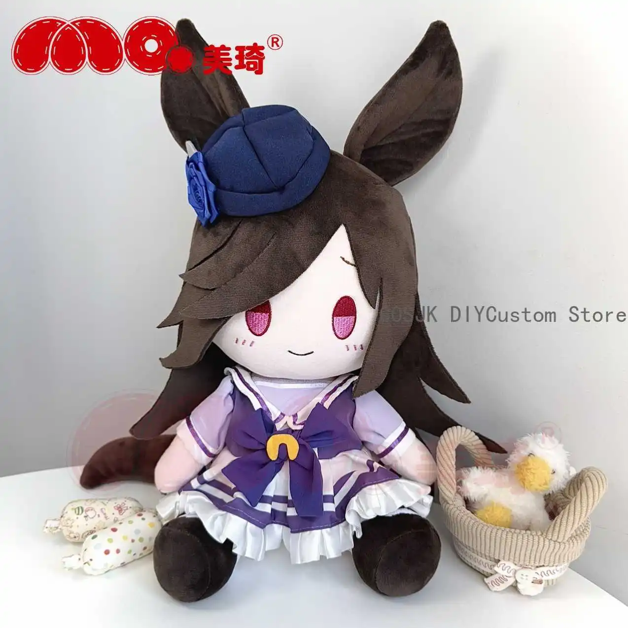 Umamusume: Pretty Derby Tokai Teio Rice Shower Symboli Rudolf Plush Sitting Pos… - Image 3