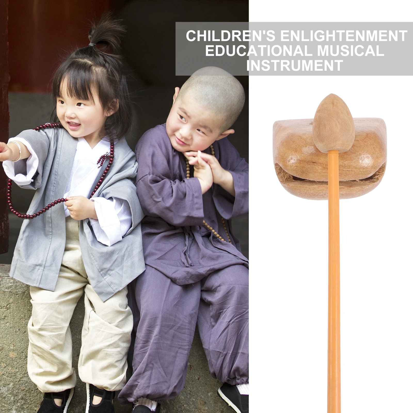 Instrument de poisson en bois, son clair, 1 ensemble, jouet pour enfants, Percussion, musique, éducation, décoration de maison en bois