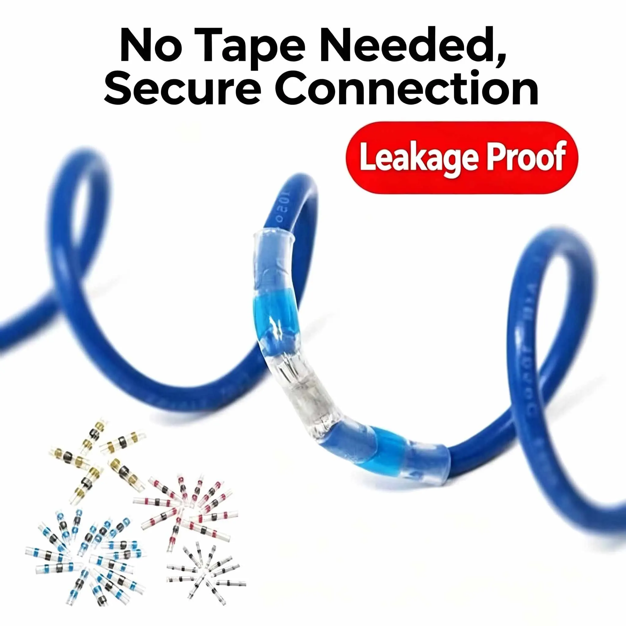 100~300Pcs Waterproof Solder Seal Heat Shrink Wire Connectors,Insulated Butt Terminals with Soldering Sleeve,Copper Cable Splice