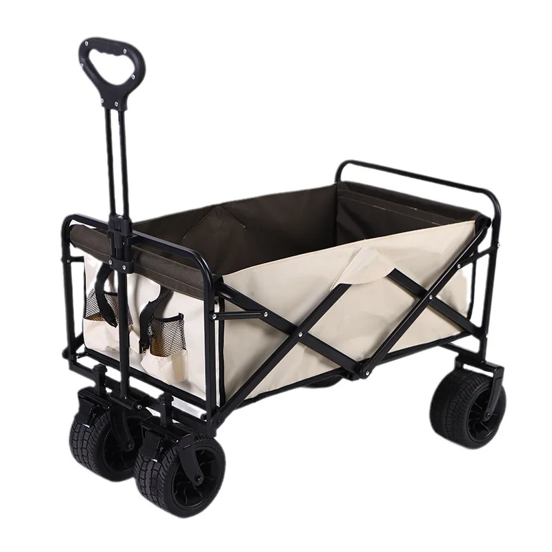 Capacity 150KG Heavy Duty Folding Cart Collapse Folding Wagon Beach Wagon For Sand Pull Trolley Camping Cart