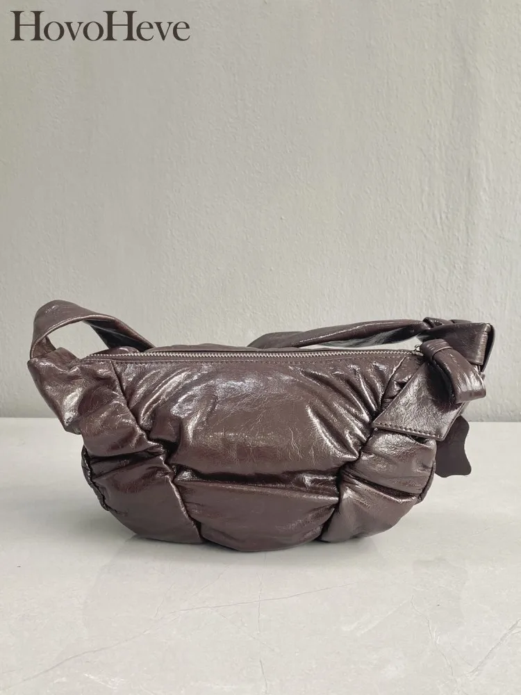 

New Women Elegant Design Casual Hobos Bag Cowskin Genuine Leather Single Shoulder Zipper Fashion Female Underarm Crossbody Bags