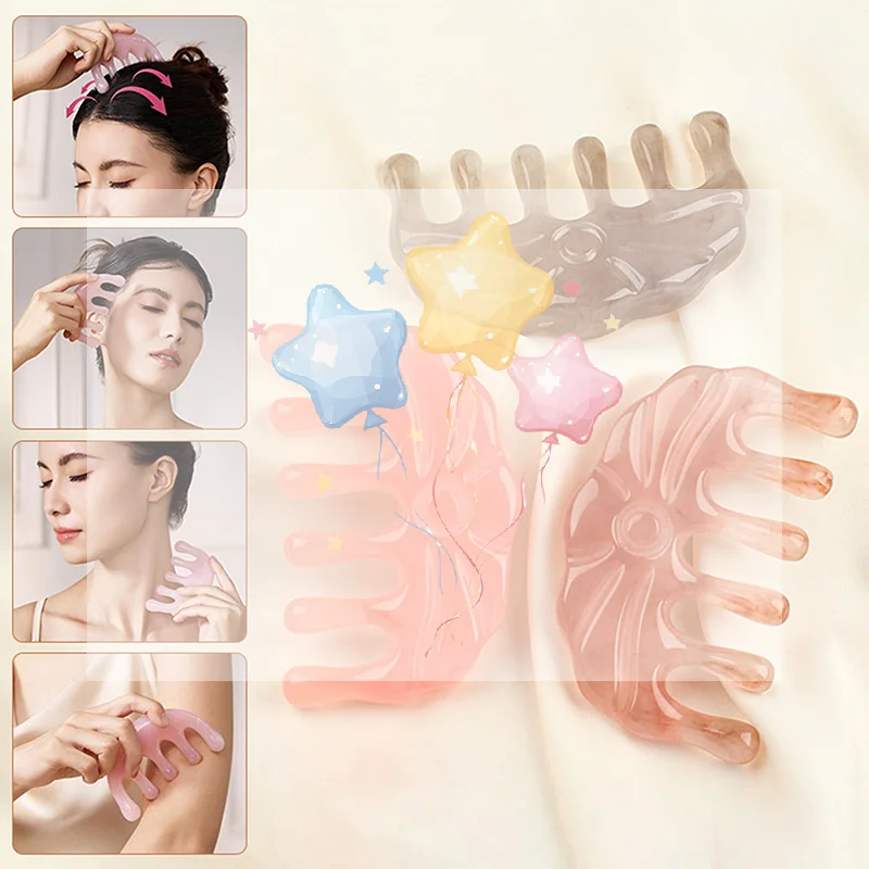 

1 шт., массажная расческа «Меридианы», шесть зубьев, полимерный материал, безручная мужская и женская расческа «Меридианы кожи головы», расческа с круглой головкой, зубы на каждый день