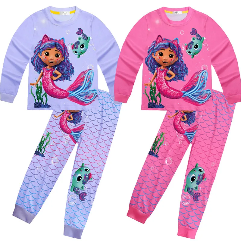 

Gabby Dollhouse Children's Clothing Set Girls Sleepwear Pyjamas Cartoon Long Sleeve Pants Clothes Kids Pajamas Set Sleep Costume