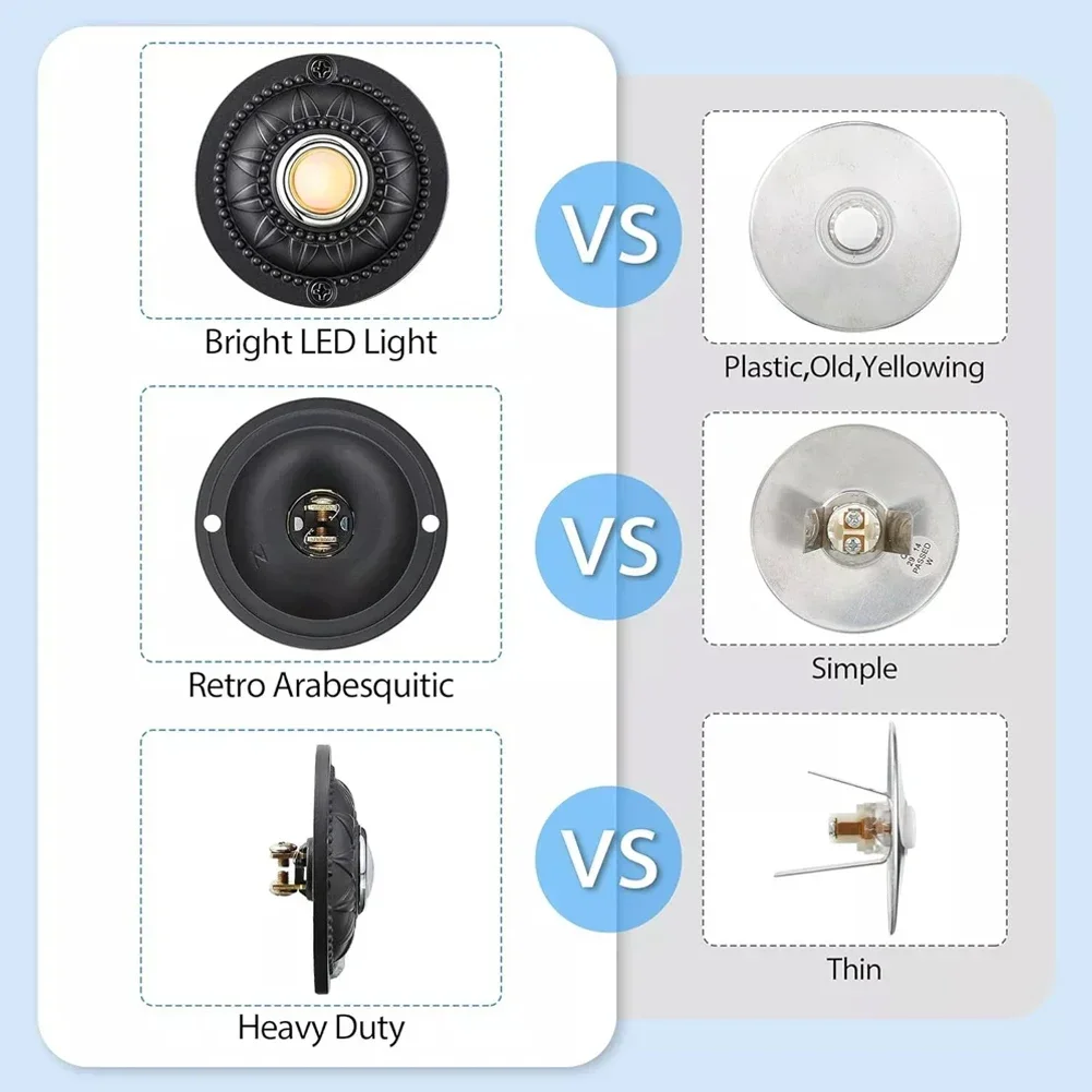 Hot！New 1Pcs Home Front Door Replacement Round Iron Doorbell Push Button Wired Lighted LED High Quality