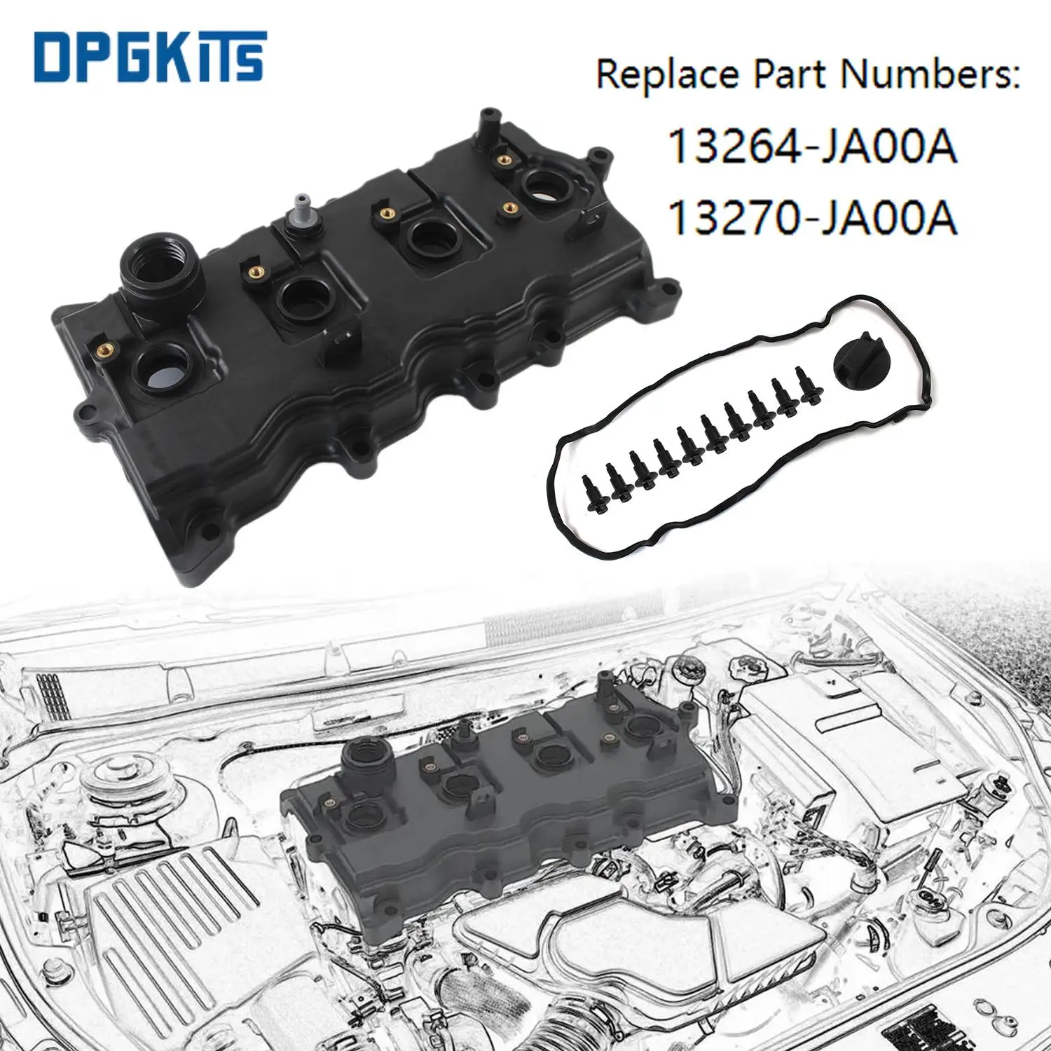 

Новая Автомобильная оригинальная крышка клапана 13264-JA00A 13270-JA00A с детской крышкой для Nissan Sentra болты прокладки Altima 2007-2012