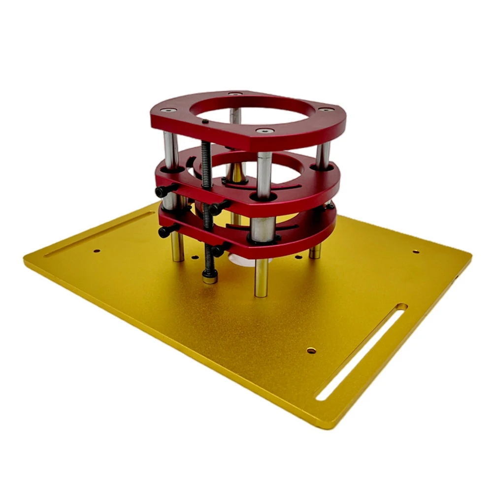 LICE-Wood Router Lift W/ Aluminum Router Table Insert Plate For 65Mm Diameter Motors Engraving Tool Black
