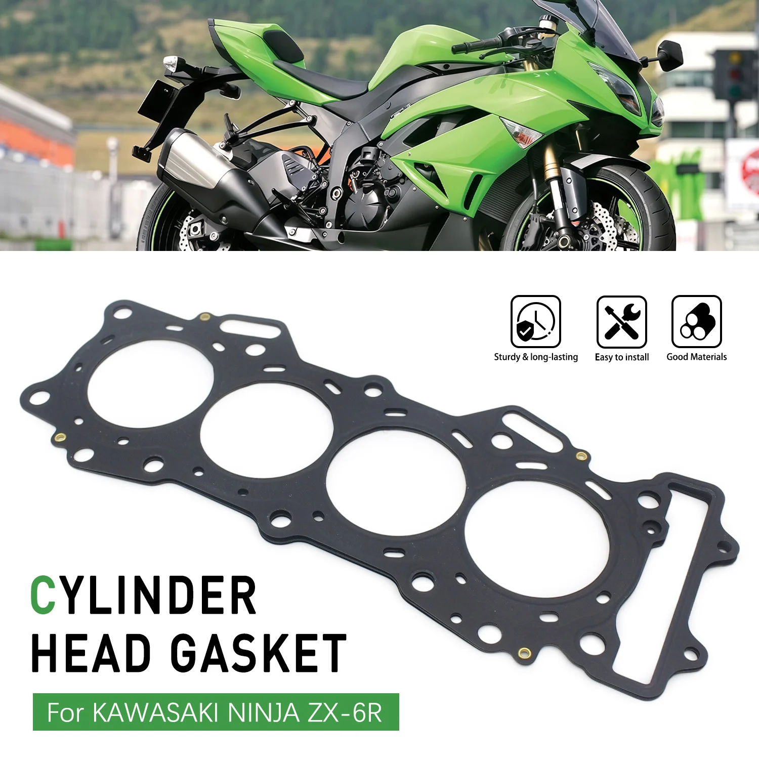 11004-0085 Motorcycle Cylinder Head Gasket Sealing For Kawasaki Ninja ZX-6R ZX6R 2009 2010 2011 2012 ZX600R Monster Energy 2009