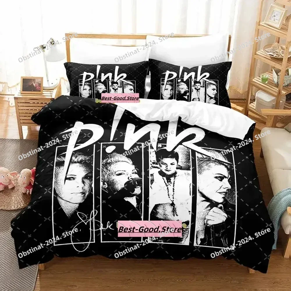 

Индивидуальный комплект постельного белья в стиле хип-хоп Pink Singer Tour с принтом и наволочкой, пододеяльник, мягкий одинарный двойной размер Queen Super King Size