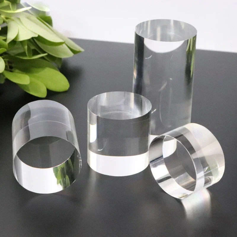 Acrylic Clear Cylinder Jewelry Display Stand Still Doll Holder Jewellery Display Rack Cosmetic Case Still Doll Rack Holders Tray