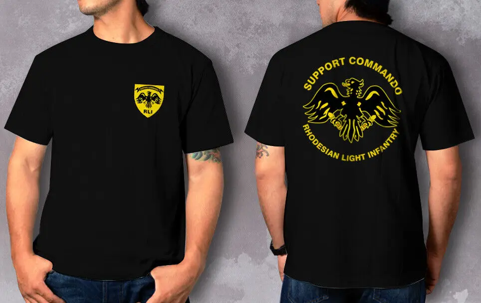 

RLI Rhodesian Light Infantry Support Commando Army Bush War T-Shirt Short Sleeve Casual 100% Cotton O-Neck Summer Mens T-shirt