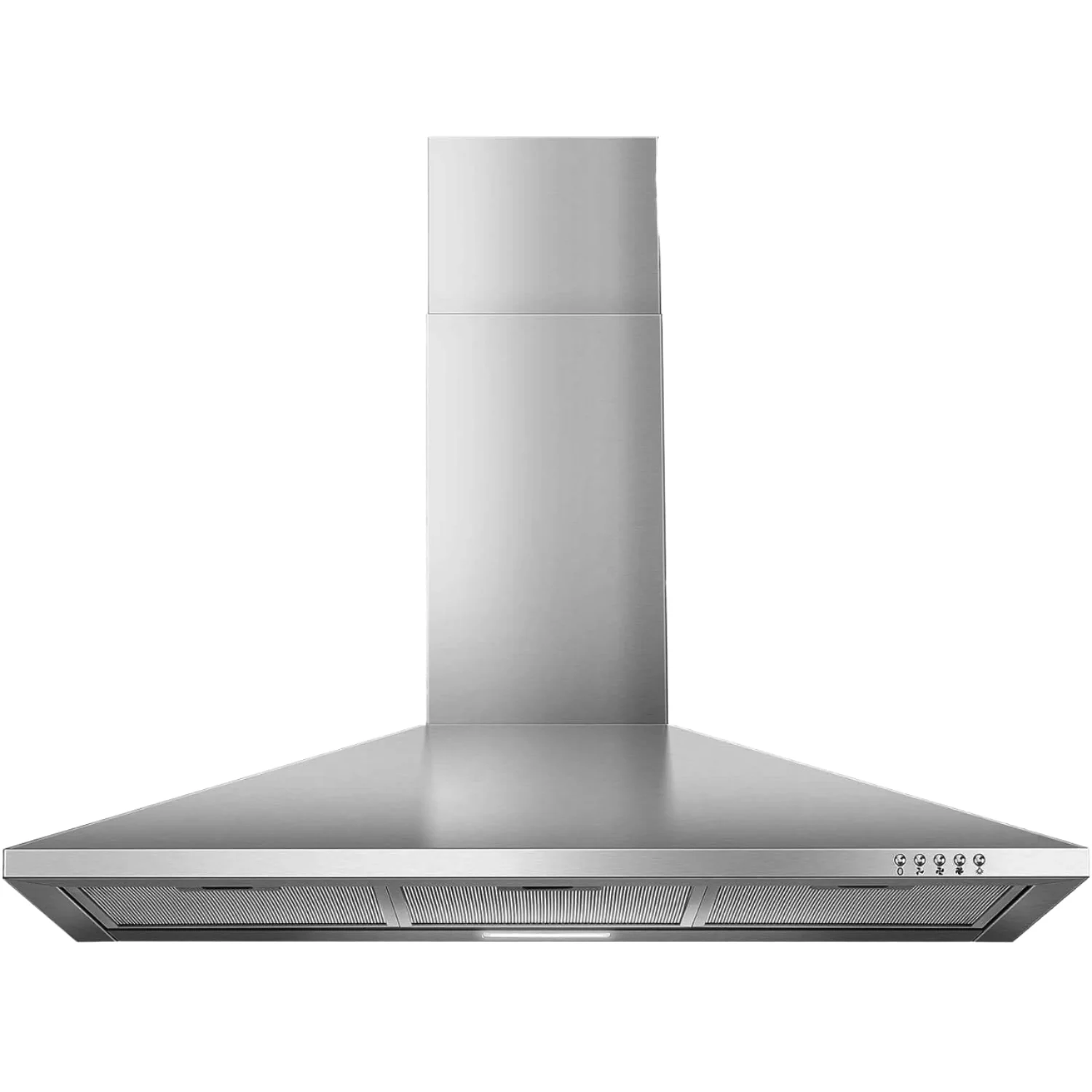 450 CFM Wall Mount Range Hood 36-Inch Stainless Steel Kitchen Vent Hood 3-Speed Electric Exhaust Fan LED Light Push Button