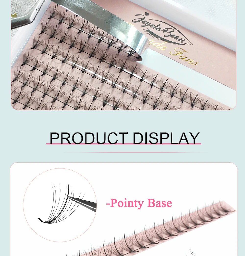 Goddess Wispy Premade Volume Fans 9D/13D Individual Lashes Extension Pointy Stem 320 Fans Faux Mink Pre Made Russian Lashes