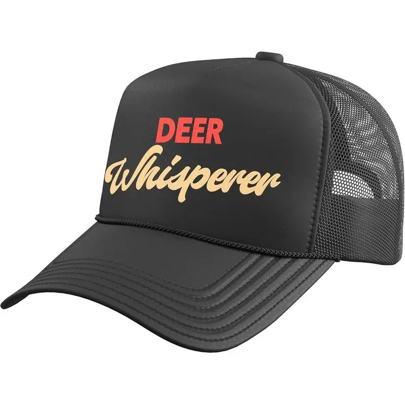Deer Whisperer Funny Deer Trucker Hat with Adjustable Mesh Back