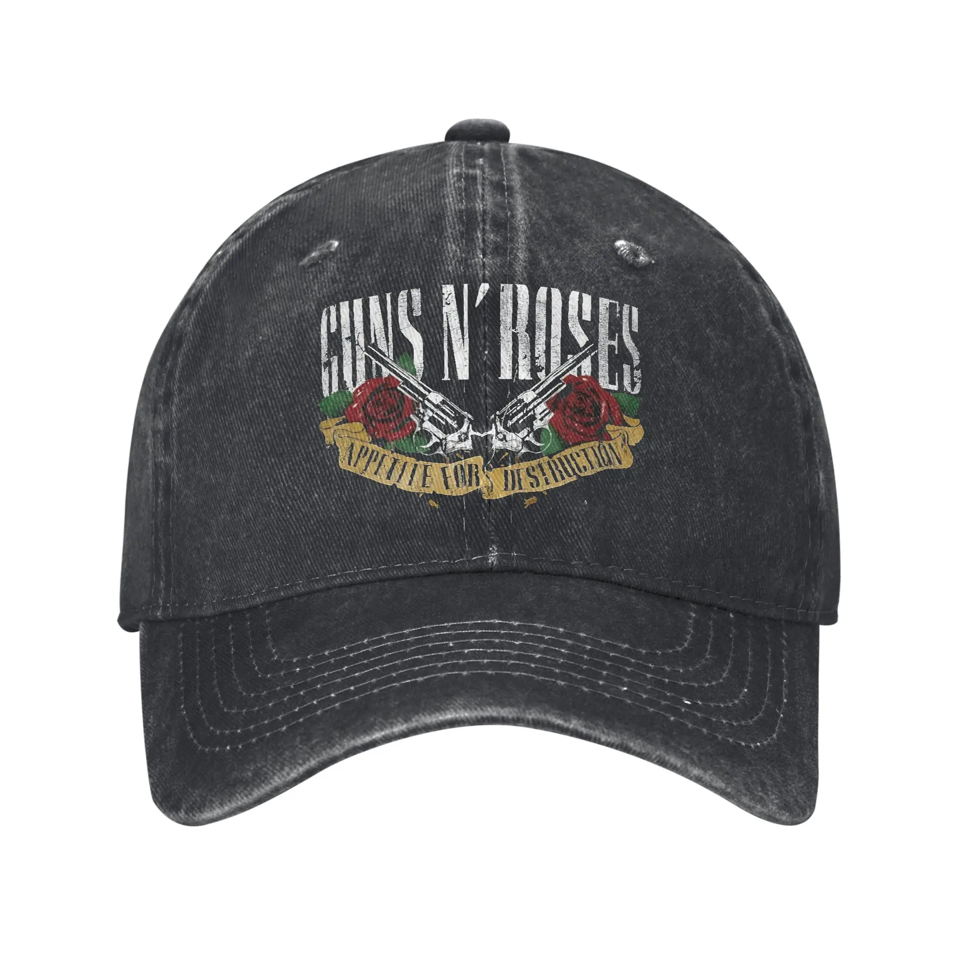 Guns N Roses Metal Rock  Men Women Baseball Caps  Distressed Washed Caps Hat Vintage Outdoor Summer Adjustable Sun Cap