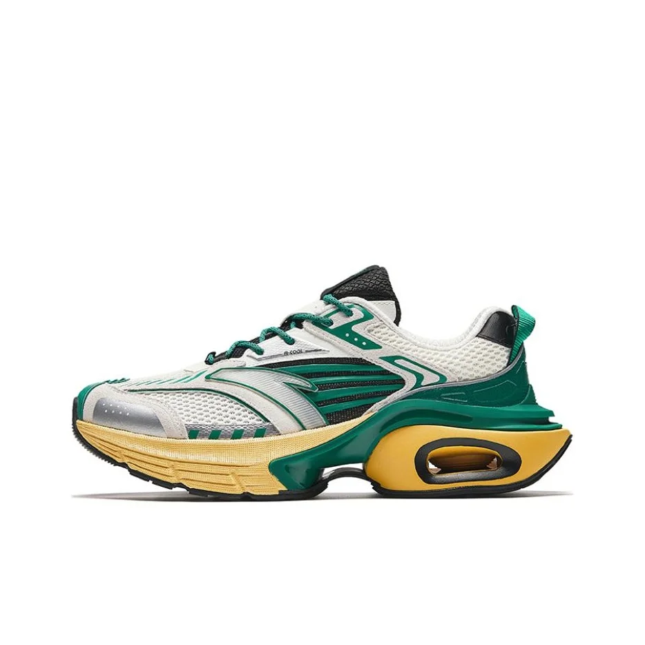 

Anta Cushioning Slip Resistant Height Increasing Low top Nitrogen Technology Running Shoes Men's White Green 912425503-6