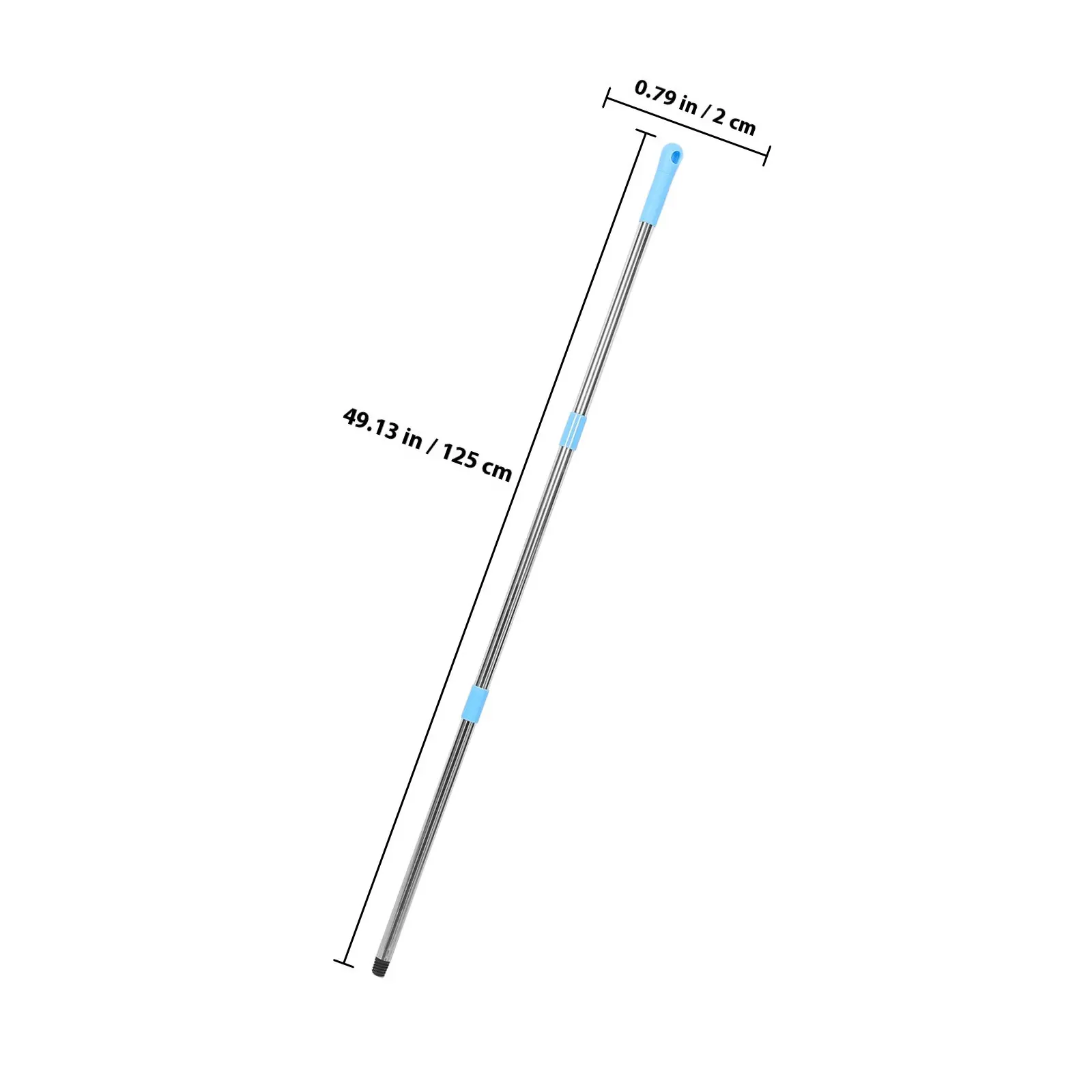 1Set Stainless Steel Mop Handle Replacement Three Section Extendable Metal Mop Pole for Bathroom Tile Cleaner Shower Cleaning