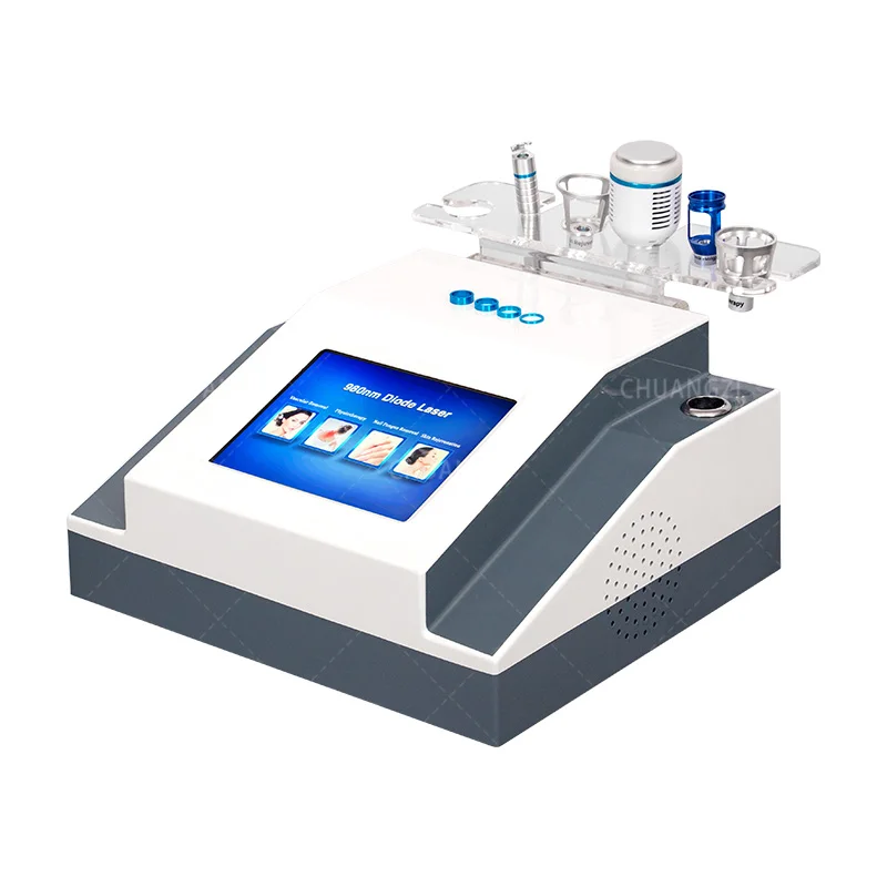 4-in-1 980nm Diode Laser Vascular Machine - Spider Veins/Blood Vessels Removal  Nail Fungus Treatment.