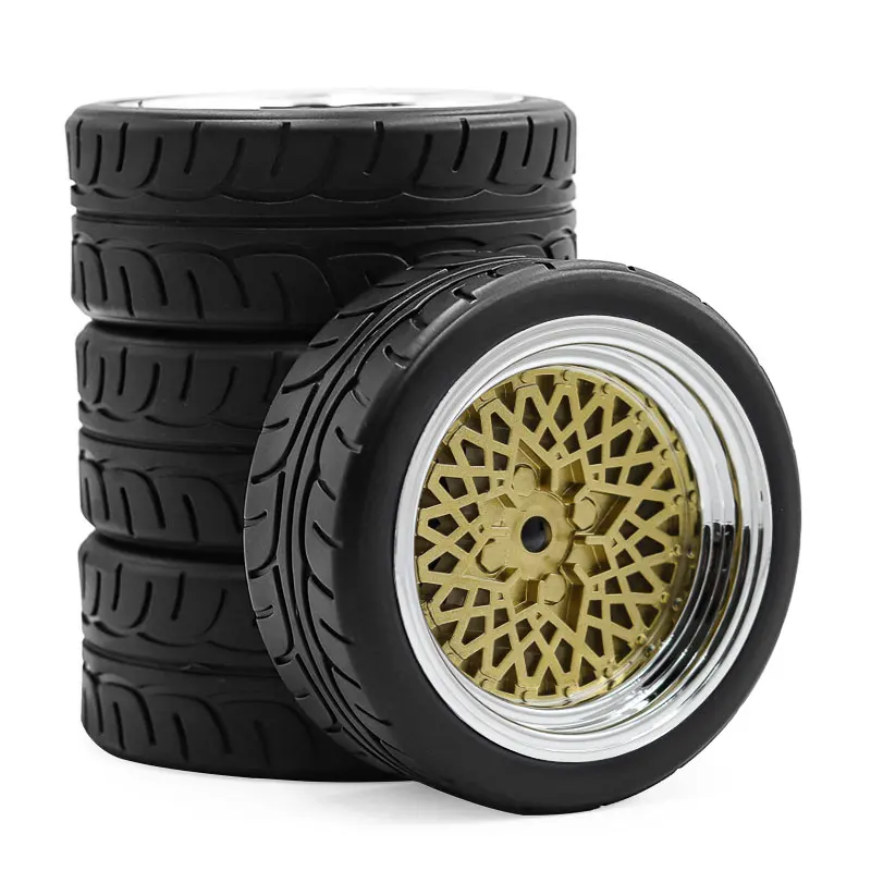 

HUIYANRC 4 pcs 64mm RC rally racing tires drift tires FW06 Tamiya TT01 TT02 XV01 1/10 RC racing upgrade parts wheel hub tires