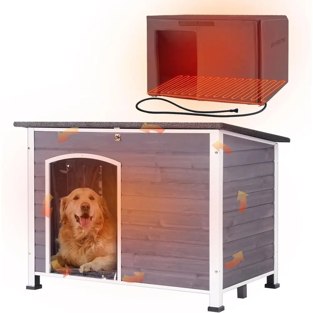

Winter-Ready Insulated Dog House, Waterproof Kennel with Iron Frame for Small to Large Dogs