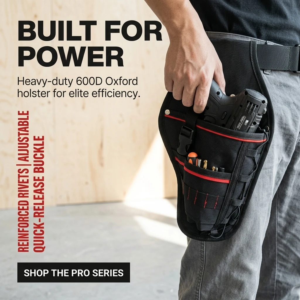 Drill Holster Driver Drill Holder with Adjustable Waist Belt Electric Tool Pouch Bag with Tool Belt Clip for Screwdriver Wrench