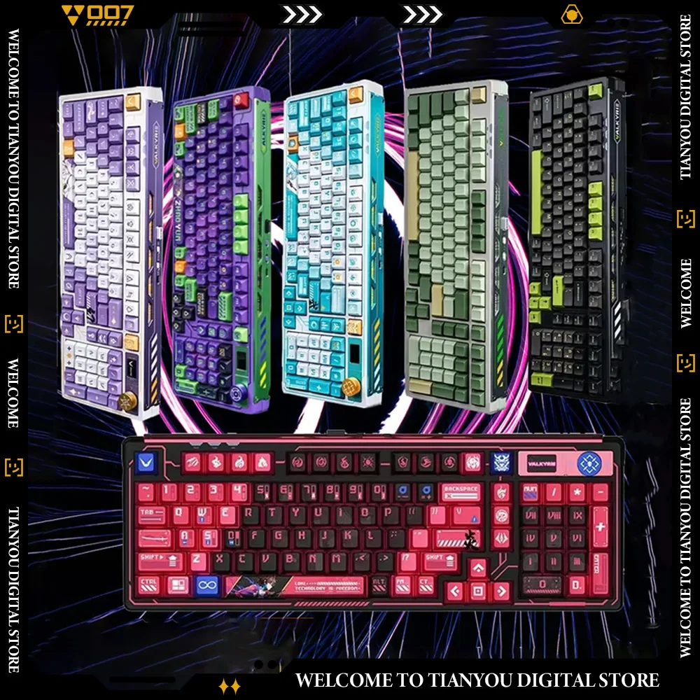 VALKYRIE VK99 Mechanical Keyboards Long Battery Life RGB Full Key 2.4G Wireless Bluetooth Wired 3 Mode Gaming Keyboard E-sports