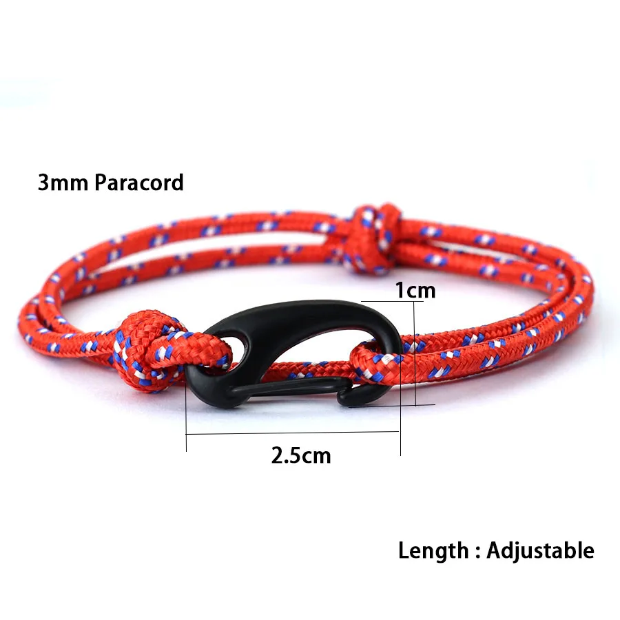 Noter bracciale Paracord da uomo scorrevole e regolabile Braslet nautico Homme bracciale avvolgente stile semplice accessori Hombre Pulseria