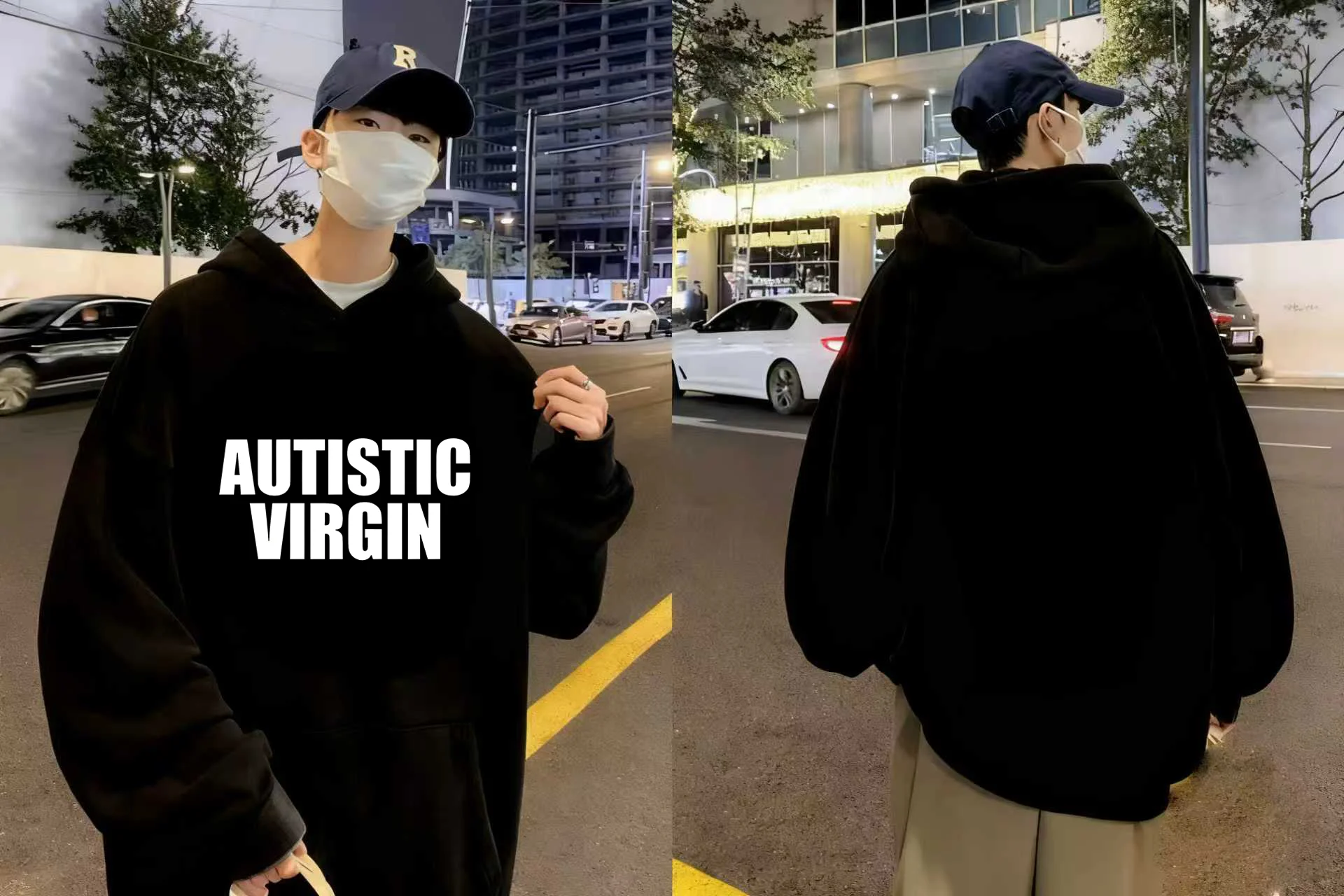 التلقائي العذراء طباعة هوديي 2025 جديد 330 جرام الوزن الثقيل الأسود البلوز الشارع الشهير للجنسين بلوزة كاجوال الرجال النساء الحضرية #1