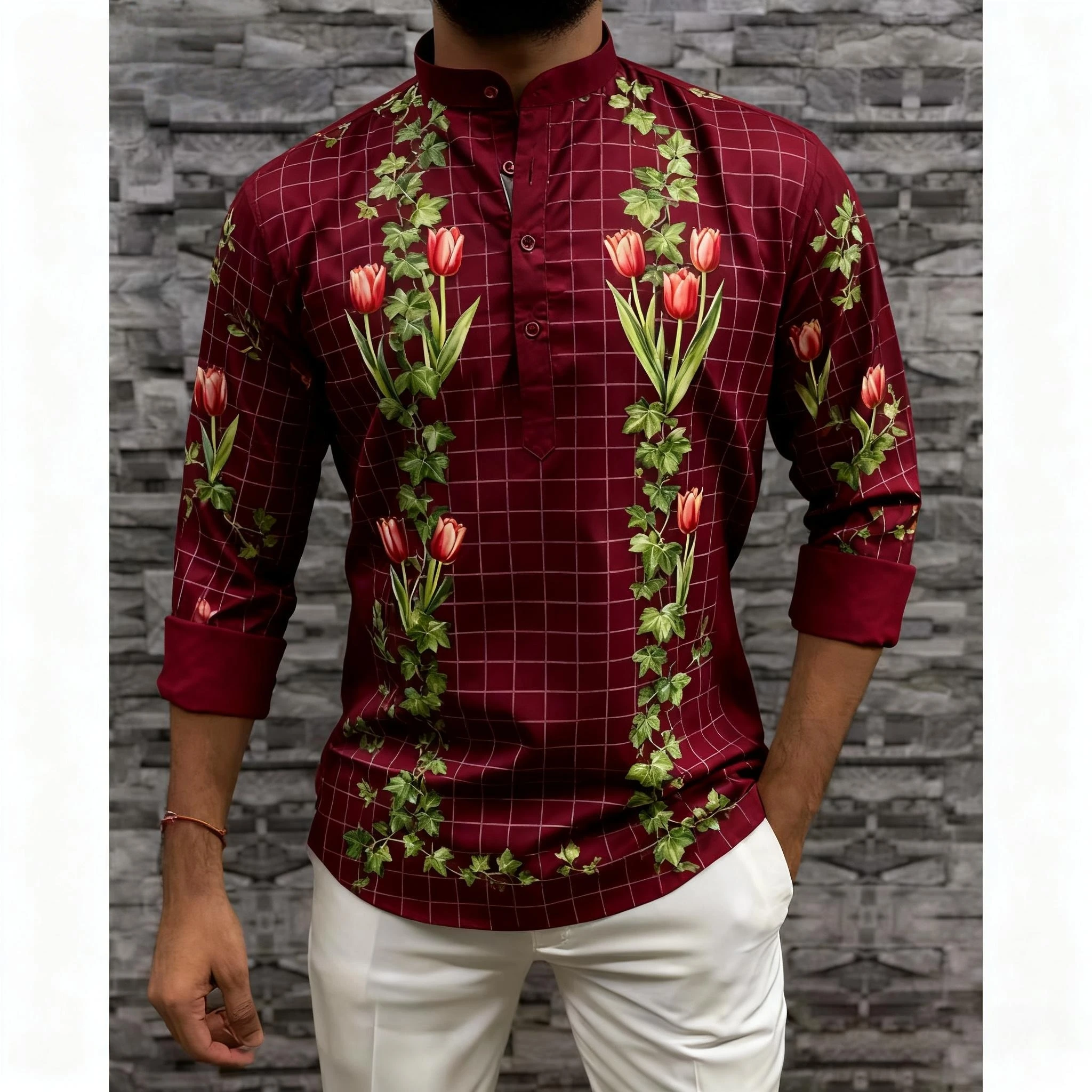 عباية رجالي ثوب عربية على الطراز الوطني هينلي بنطاقات عادي قمصان رجالية مسلمة 2026 ثوب كاميشيا أرابا روبا أرابي #6