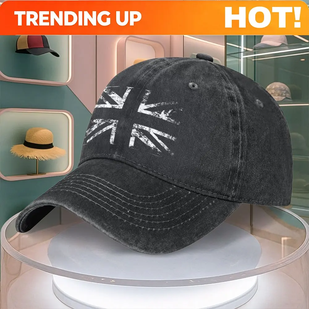 Customization A Union Jack Printed Men's Baseball Cap, Fashionable Outdoor Retro Men's And Women's Baseball Cap, Curved Brim Dad