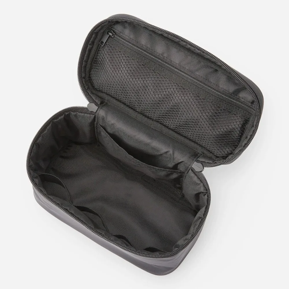 

Japanese Style Women's Makeup Bag Handheld Large Capacity Cosmetics Bag Double Zipper Black Washing Storage Bag Business Trip
