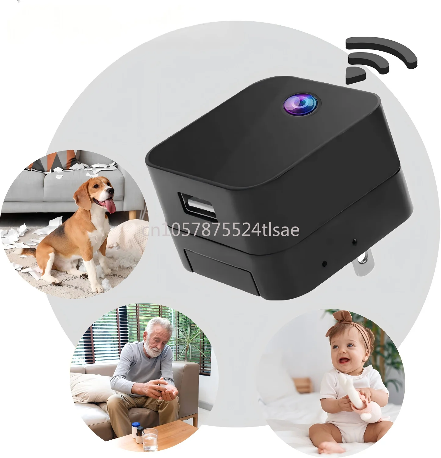 

Mini camera with USB charger WiFi high definition 1080P wireless live motion detection Home security