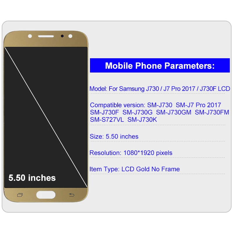 Super Amoled For Samsung Galaxy J7 Pro 2017 J730 LCD Display Touch Screen Digitizer J730F J730FN/DS LCD Replacement Parts