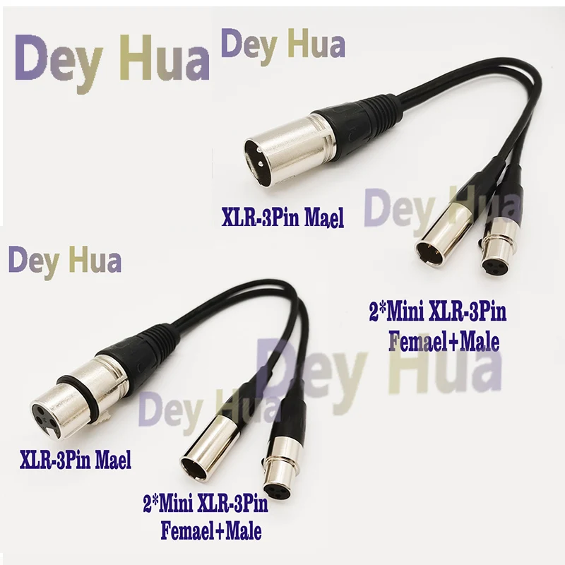 

0.3M 0.5M 1M 2*Mini XLR 3pin Male+Female to XLR 3pin Female Cable for Blackmagic Pocket Cinema 4k Camera Audio Line Cable