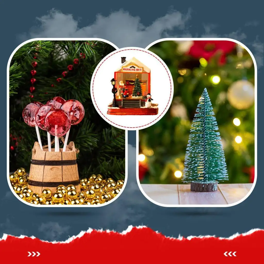 Resin Desktop Christmas Figurine Musical Lighted Village House Night Light Ornament for Farmhouse Fireplace Decor