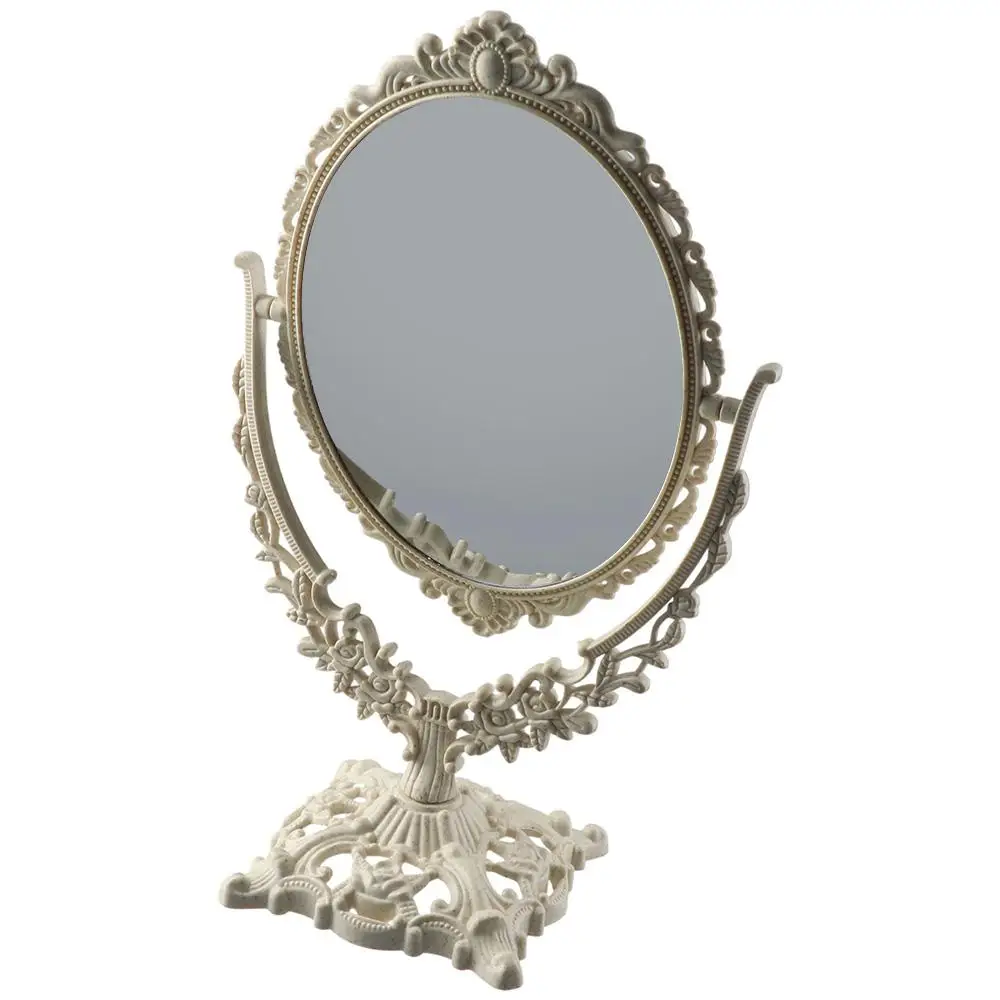 Miroir de maquillage rétro double face, réglable, haute définition, rotation résistante à 360 °, bureau, maison, nouveau