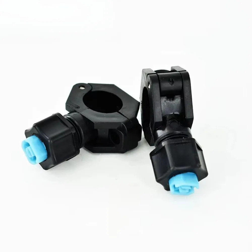 10PCS Adjustable Clamp-on Fan Spray Nozzle, PP Plastic Blue Tip Standard Angle Cleaning Nozzle for PCB/Etching Machine