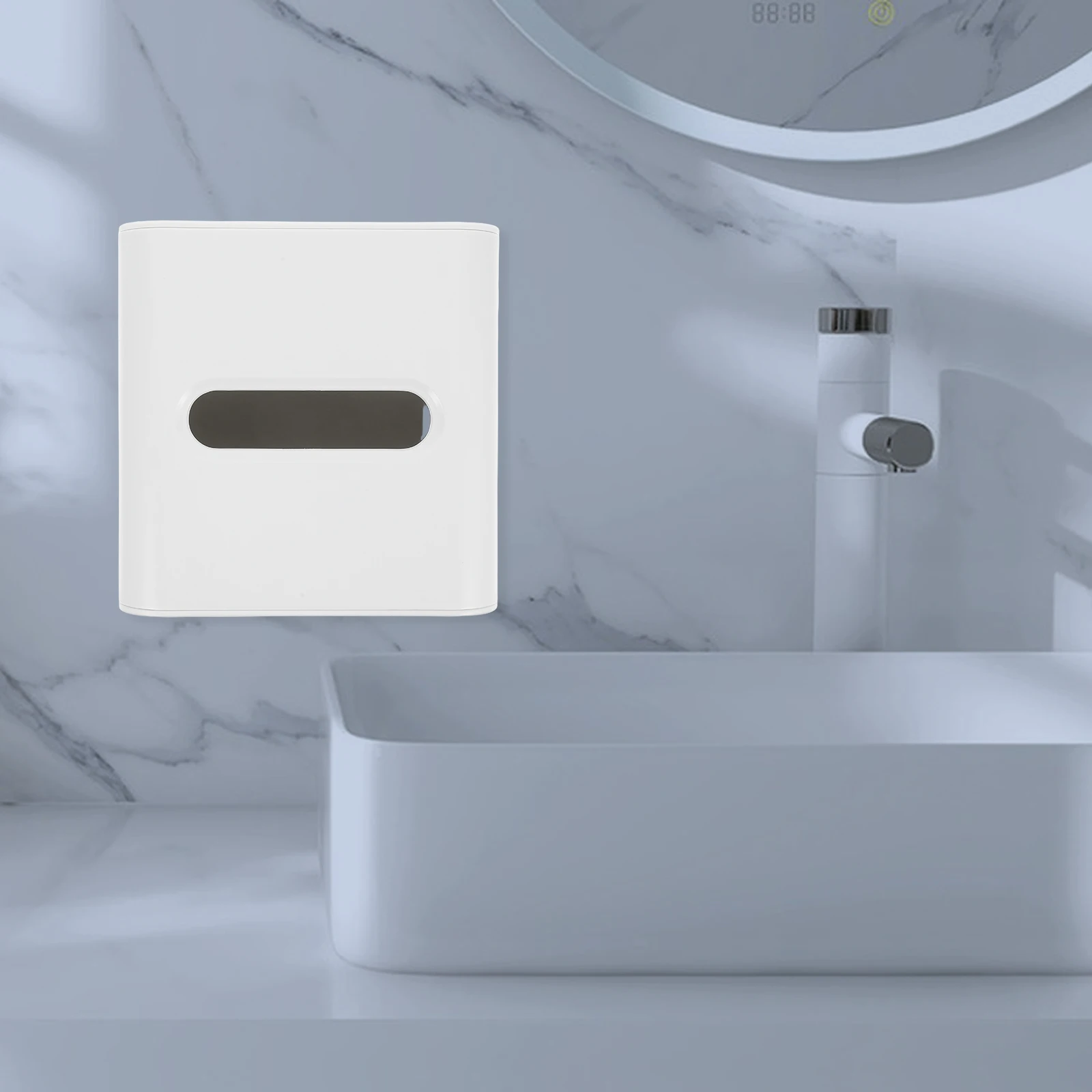 

Plastic Tissue Box Square Roll Paper Holder Napkin Storage Box for Home Office Plastic Paper Towel Holder