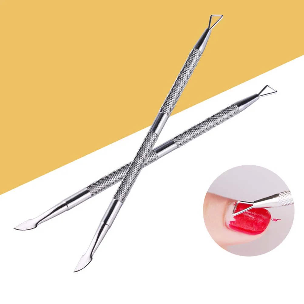 

2 Pcs Armor Removal Planer Handy Tool Nail Cuticle Cleaner Double Head Double-end Manicure Pedicure Care Pusher Art
