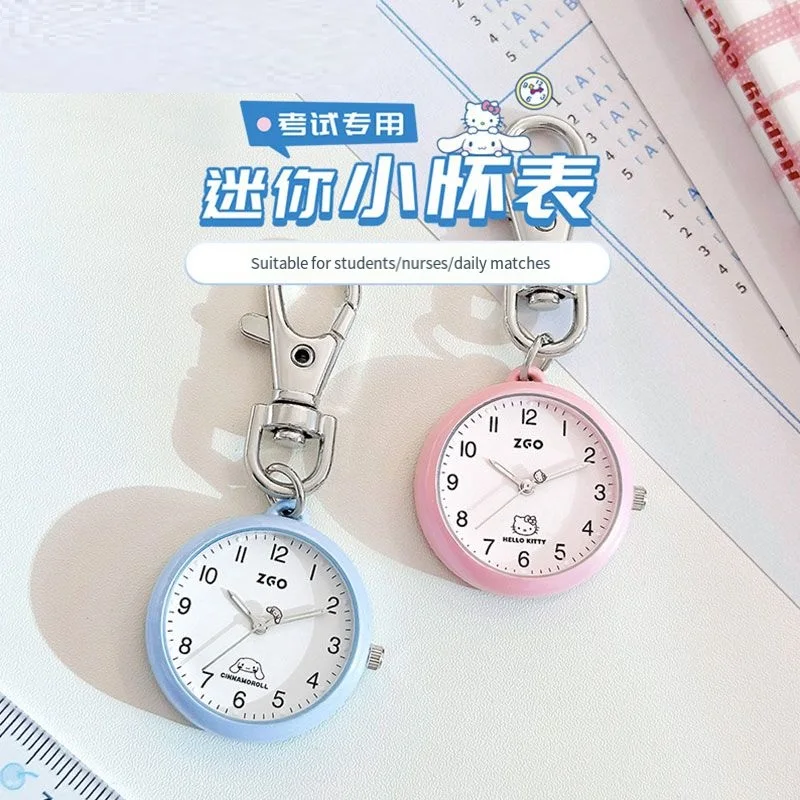 

Sanrio Anime Figure Hello Kitty Watch Luminous Water Proof Pocket Watch Exam Form Flexible and Sophisticated Quartz Movement New