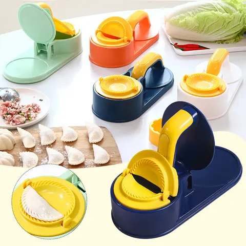 Dumpling Maker DIY Kit 2 In1 Wrapper Presser Manual Labor-Saving Ravioli Empanadas Dough Skin Molder Machine Kitchen Gadgets