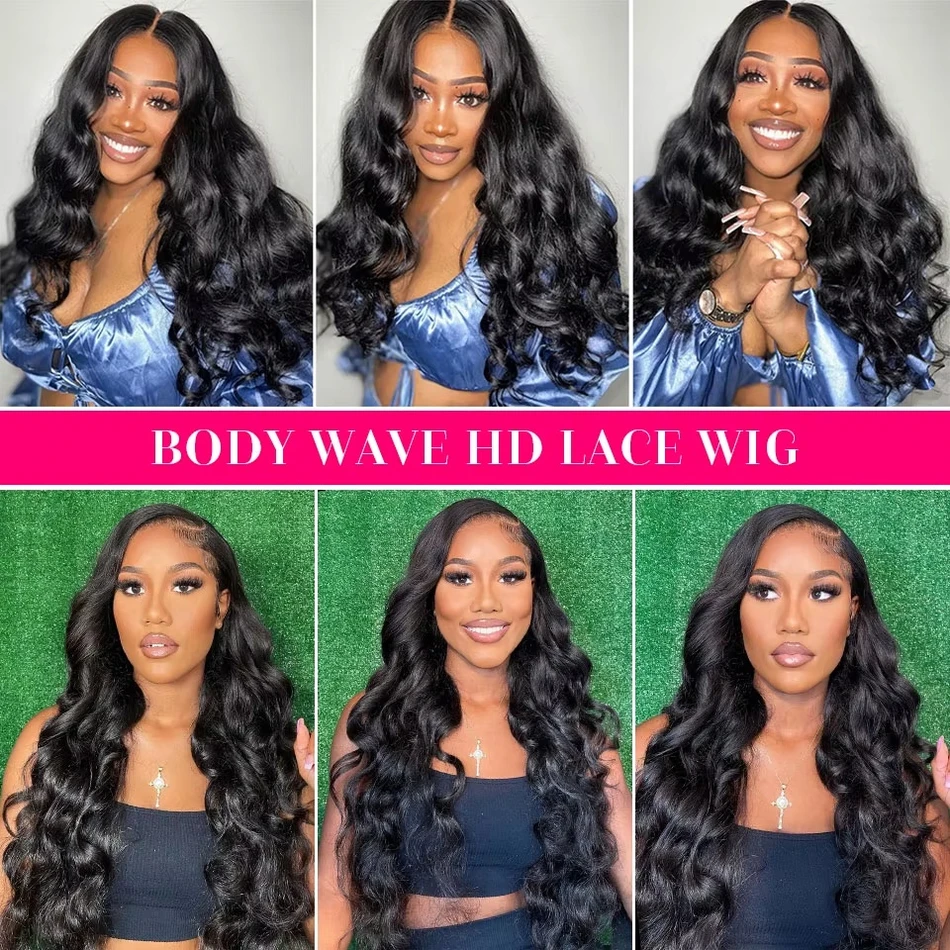 13x6 150 180 Density Lace Front Brazilian 30 40 Inch Body Wave Pre Plucked HD Lace Frontal Wig 13x4 Human Hair Glueless Wigs