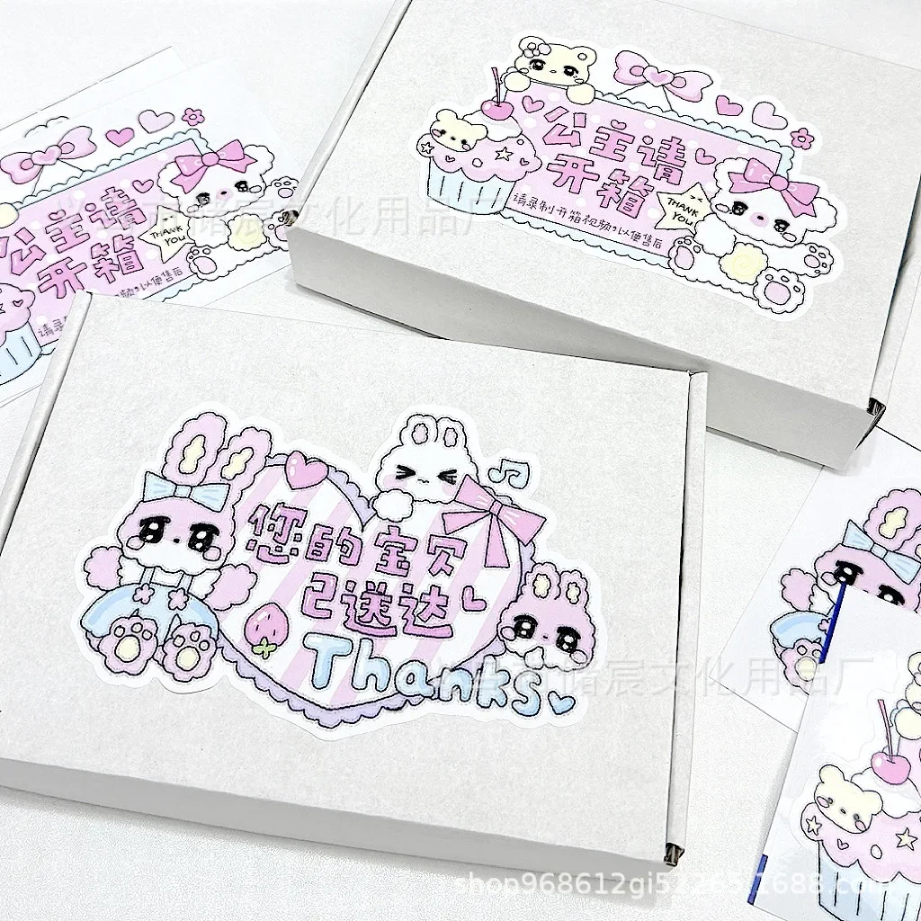 20 pçs coreano bonito dos desenhos animados urso coelho adesivos de vedação grande caixa de aeronaves bolha mailer diy decoração etiqueta adesivo embalagem adorável