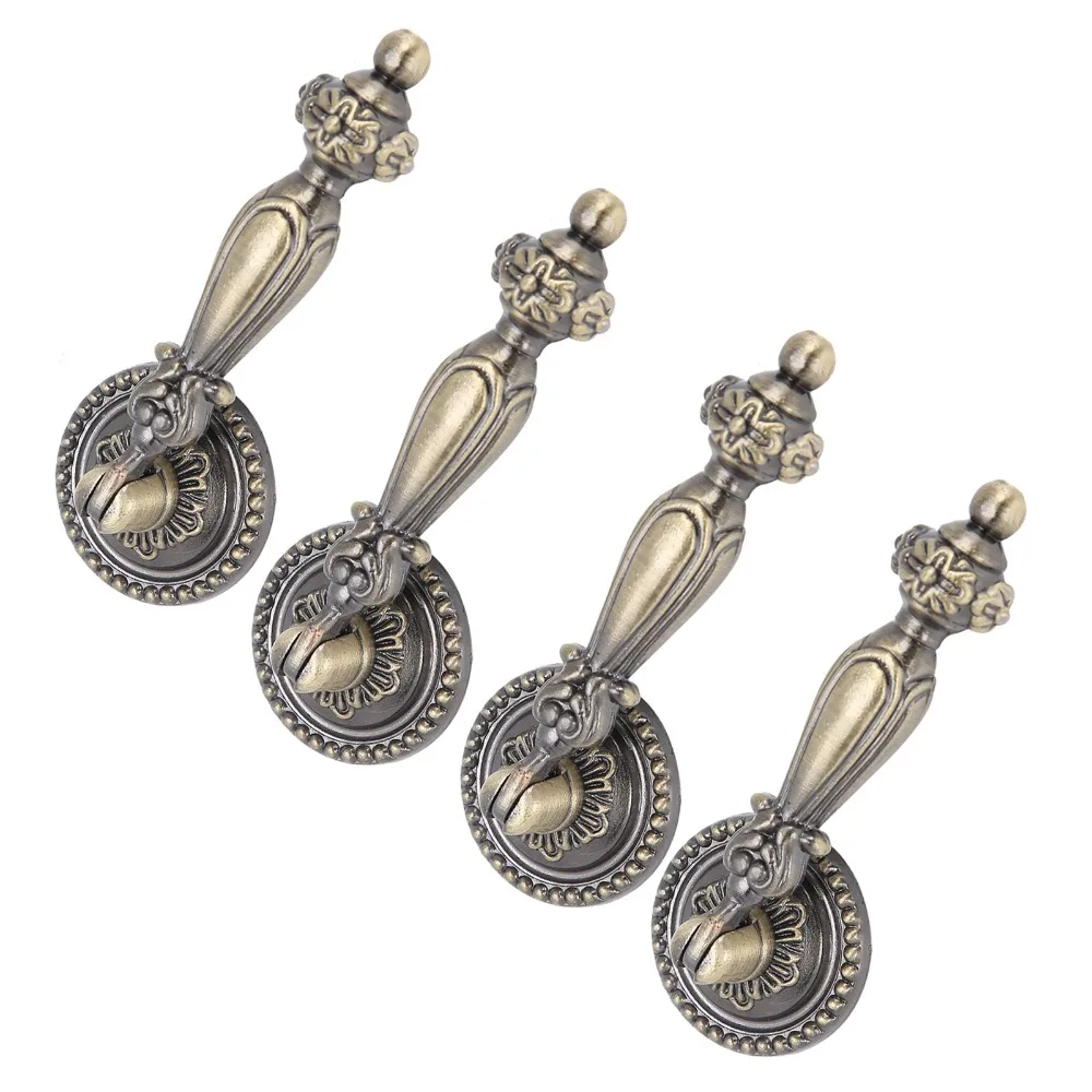 4 قطعة درج كبير الحجم يسحب سبائك الزنك تصاعد مسامير البرونزية المسيل للدموع قطرة يسحب مقابض النحاس العتيقة الطراز