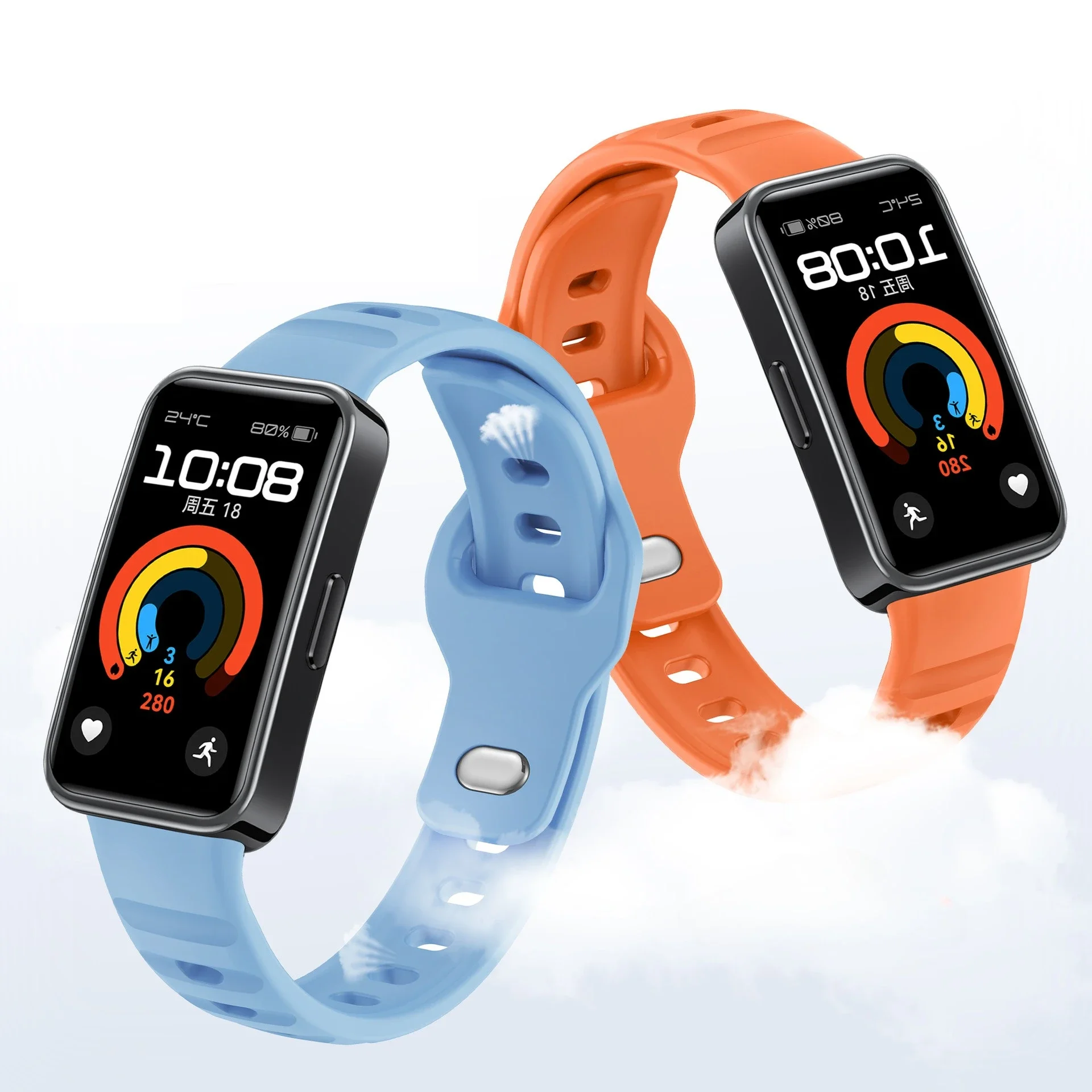 Silicone Watch Strap with Reverse Buckle Suit for Huawei Watch Band 8/9/10 Universal Silicone Strap