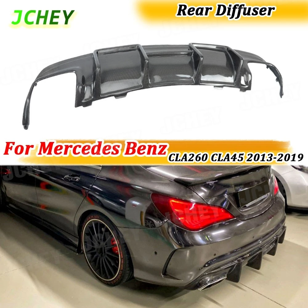 

Задний диффузор JCHEY из углеродного волокна, спойлер для Mercedes Benz W117 CLA200 CLA250 CLA260 CLA45 2013-2019, защита заднего бампера FRP