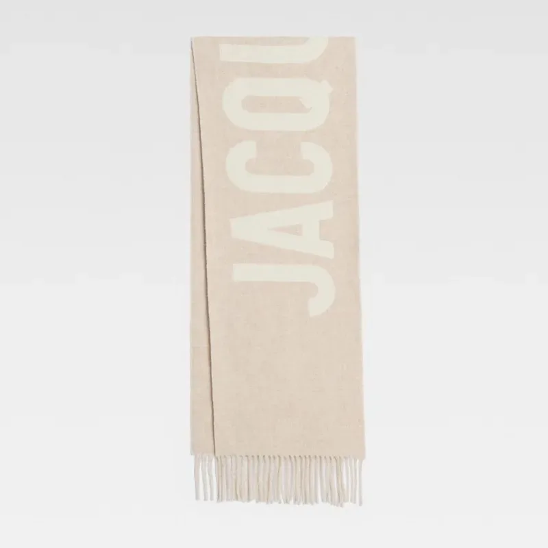 2025 Otoño/Invierno nuevo estilo bufanda de lana con bordado de letras y borlas fluidas como solapa para hombres y mujeres