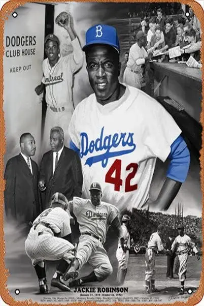 Muecddoa Vintage Metal Signs,Funny Jackie Robinson Lifetime Tribute Commemorative - Wishum Poster Sign Wall Art Decor Pl