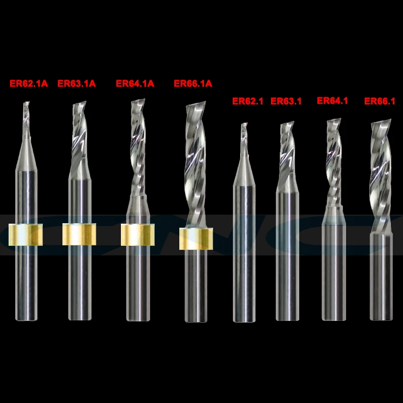 IECHO Solid Carbide End Mills CNC Router Milling Cutters MDF Acrylic PVC Bits E62.1A E63.1A E64.1A E64.2A E64.3A E65.1A E66.1A